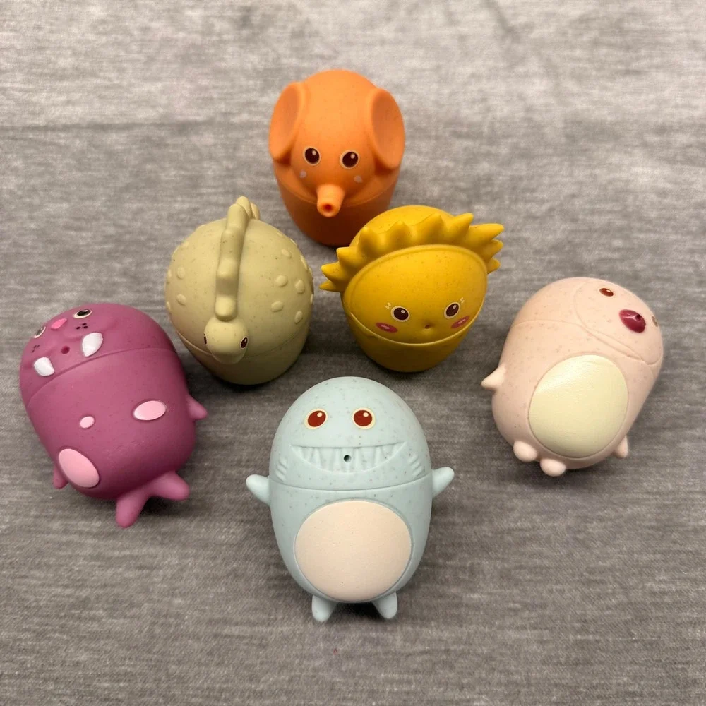 Silicone Bath Squeeze Toys Set of 6 Easy Clean Mold Free Sensory Water Toys Kids